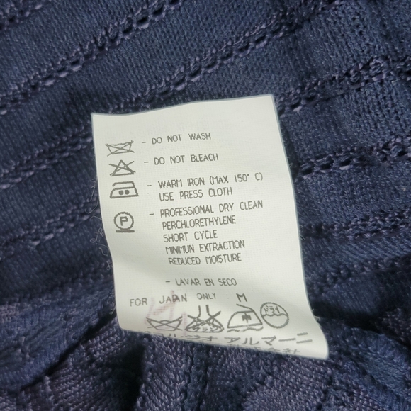 Giorgio Armani Le Collezioni Top Womens 10 Navy Blue Sleeveless Tank Knit Cotton - Picture 6 of 8